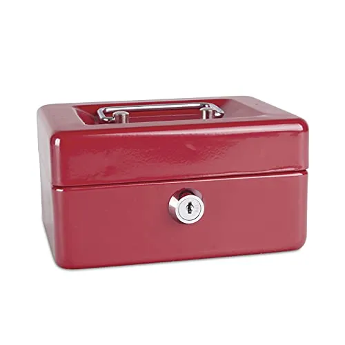 DONAU 5231001PL-04 Geldkassette, klein, 152 x 80 x 115 mm, rot