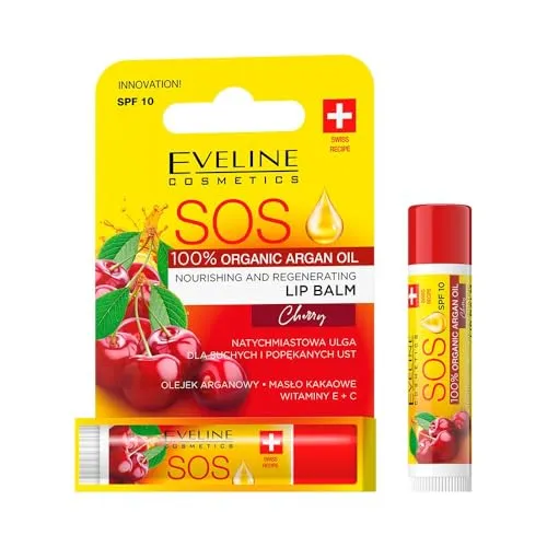 Eveline SOS Arganöl Nährender und regenerierender Lippenbalsam SPF 10 Kirsche (Lippenbalsam) (44150017)