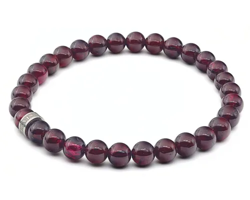 LAVISA Armband 6mm Echte Edelstein Perlen in rot von LAVISA