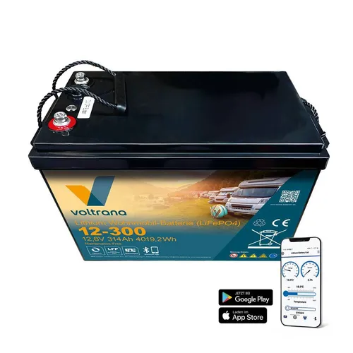 Lithium Wohnmobil-Batterie 12,8V 314Ah 4019Wh M8 mit Bluetooth & Heizung