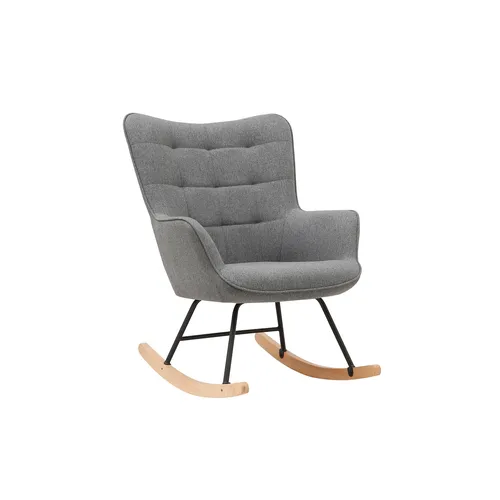 byLIVING Schaukelstuhl Richie - Grau (Webstoff) - Sessel & Wohnzimmersessel mit zeitlosem Design, robustem Metallgestell und bequemen Armlehnen, max. Belastung 100 kg, ideal für entspannte Stunden in Ihrem Zuhause.