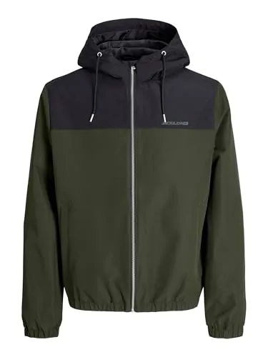 JACK & JONES Male Jacke - Funktionsjacke mit Kapuze und Kordelzug, ideal für aktive Männer, aus 100% Polyester für optimale Bewegungsfreiheit und Komfort.