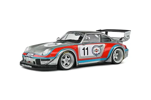 Solido 1:18 RWB Bodykit Martini grau - Miniatur Motorfahrzeug-Modelle im Maßstab 1:18, detailgetreues Design mit hochwertigem Die-cast und Kunststoffsockel für Sammler und Liebhaber