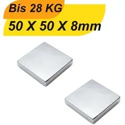 Neodym Magnet 50mm x 50mm x 8mm – Supermagnete mit hoher Haftkraft - Kompakter Neodym Magnet 50x50x8 mm, ideal für vielseitige Anwendungen. Hohe Haltekraft und langlebige Beschichtung sorgen für zuverlässige Leistung im Modellbau und Handwerk.