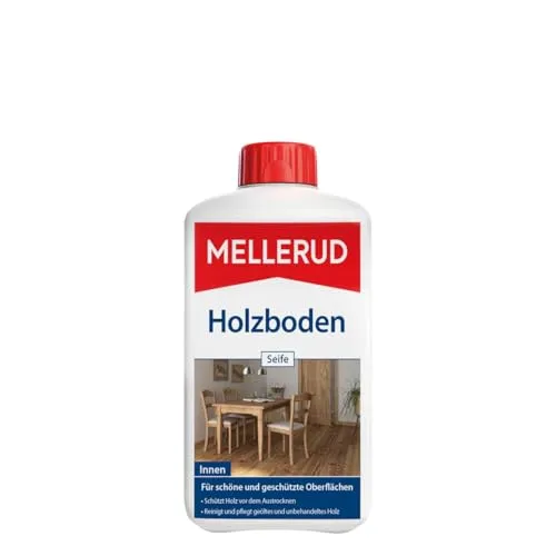 MELLERUD Holzboden Seife 1000 ml - Pflege & Schutz für Holzflächen - Reinigungsmittel mit schmutzabweisender Wirkung, ideal für geölte und unbehandelte Hölzer. Schützt das Holz vor Austrocknung und frischt die Farbe auf, ganz ohne rutschigen Film.