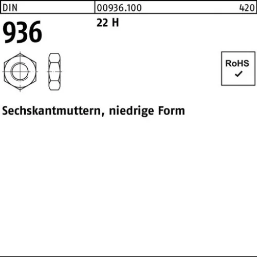 100er PACK(Stk) 000936080500100000 Sechskantmutter DIN 936 M 10 22 H