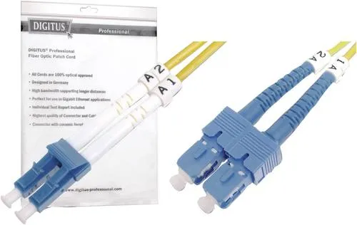 Digitus DK-2932-05 Glasfaser LWL Anschlusskabel 5.00 m Gelb [1x LC-Stecker - 1x SC-Stecker] 9/125 µ Singlemode OS2