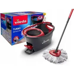 Vileda TURBO 3in1 Microfibre Rotationsmopp - Schwarz/Rot/Weiß