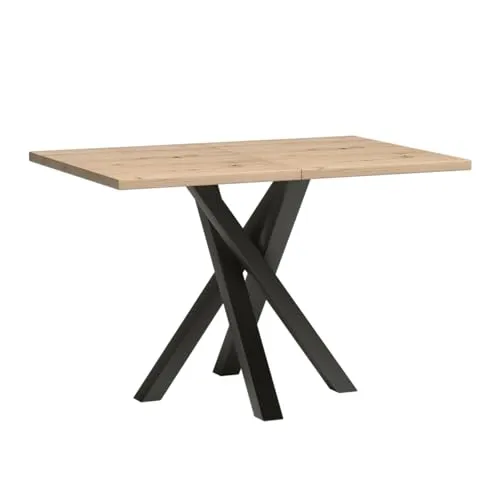Produktbild Lomadox Ausziehbarer Esstisch 120-160 cm in Eiche Schwarz