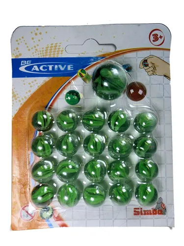 Simba® 20+1 Murmeln Glasmurmeln Knicker Murmel Glaskugeln bunt Spielzeug 16 mm