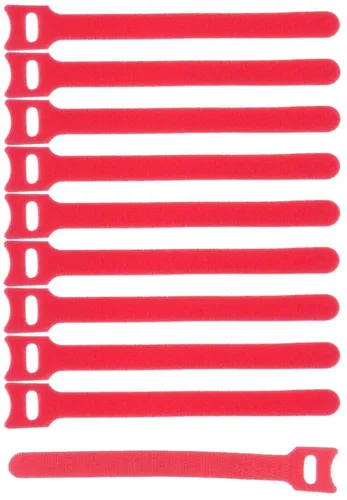 Klett-Kabelbinder 150 x 22 mm rot wiederverwendbar Klettband Kabelklettband 10