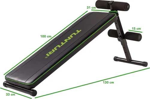 Tunturi AB20 Bauchtrainer, negativ Winkel, Bauchbrett mit Beinrollen, zusammenklappbar