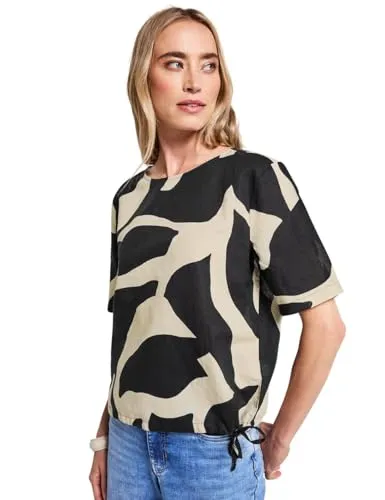 Street One Damen Leinenmix Print-Blusenshirt von Street One