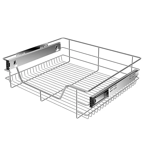 KESSER® Teleskopschublade 60 cm - Regale & Ablagen - Stabil und belastbar bis 20 kg, ideal zum Nachrüsten in gängigen Küchenschränken.