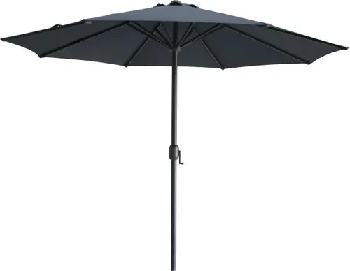 Primaster Sonnenschirm Kreta 300 cm - Anthrazit/Grau, Neigbar mit Kurbel - Hochwertiger Marktschirm mit Ø 300 cm, ideal für Garten und Terrasse. Praktische Kurbelmechanik und neigbare Funktion sorgen für optimalen Schatten. Robustes Design für langlebigen Einsatz.