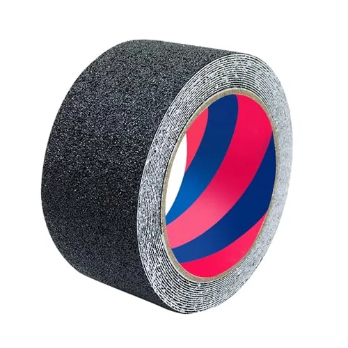 Duccinp Schwarz Antirutsch Klebeband Streifen mit Selbstklebend, 5 cm x 10 m Treppe Stufen Band Kleber Rutschfest Klebeband, Hohe Traktion Pad für Bodenbelag innen- und Außenbereich
