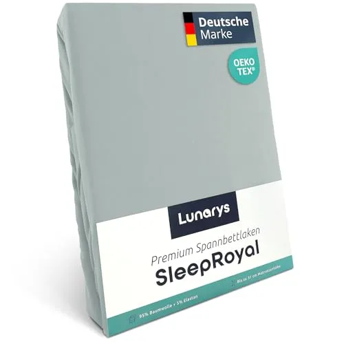 Lunarys® SleepRoyal Luxus Spannbettlaken 200x220 cm in silber von Lunarys