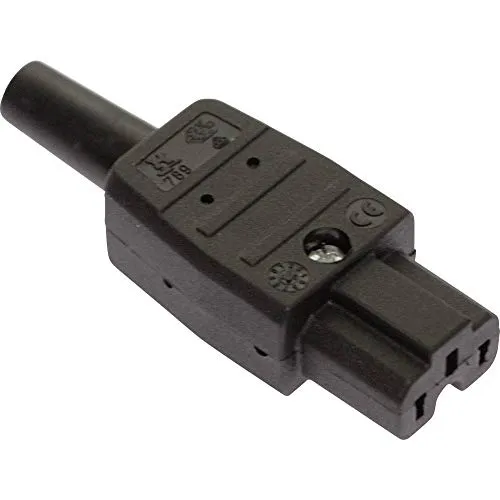 as - Schwabe Heißgerätesteckdose - Typ C15A - Gerätesteckdose für bis 155° C - Thermoplast-Gerätesteckdose - 2-polig - Anschlussleitungen max. 3G1,5-230 V / 10 A - Made in Germany - schwarz, 62083