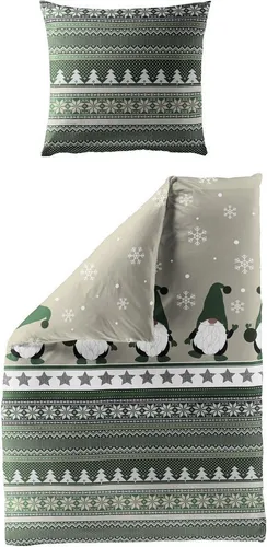 BIERBAUM Bettwäsche 4051, 2-teilig - Bettwäsche-Sets in Mako-Satin und Biber aus 100% Baumwolle, pflegeleicht und kuschelig weich. Mit praktischem Markenreißverschluss für einfachen Wechsel!