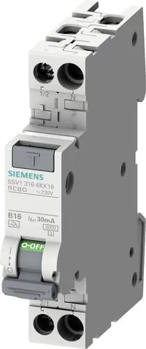 Siemens 5SV13166KK06 FI-Schutzschalter 2polig 6A - FI-Schutzschalter für sicheren Stromschutz, 2-polig, 6A, ideal für den Einsatz in Wohn- und Gewerbegebäuden.