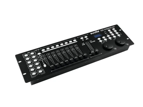 EUROLITE DMX Operator 240 Controller - DMX-Controller für bis zu 12 Geräte mit 240 DMX-Kanälen, ideal für kreative Lichtshows dank 2 Jogwheels und USB-Anschluss zur Datenspeicherung.