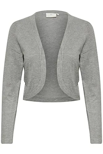 KAFFE Bolero Astrid - Elegantes Damen Jäckchen in Grey Melange - Boleros für Damen, hochwertiger Strick-Bolero mit Stretchkomfort, ideal für stilvolle Outfits und vielseitig kombinierbar.
