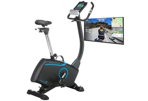 Skandika Ergometer Cardio Bike Atlantis - Fahrradergometer mit 10kg Schwungmasse, Bluetooth-App Steuerung und 32 Widerstandsstufen für ein individuelles, geräuscharmes Training.