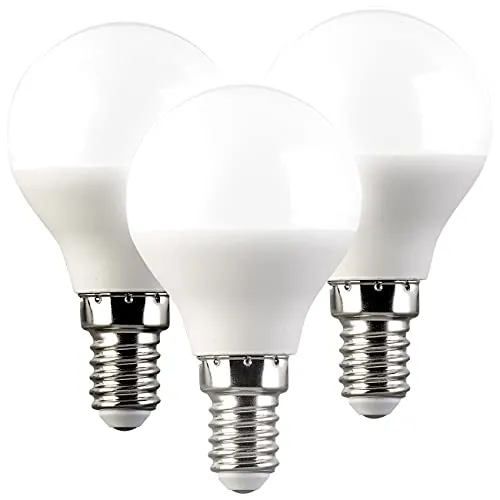 Luminea LED Leuchtmittel E14: 3er-Set LED-Tropfen-Lampe E14, 4,9W (ersetzt 40W) 470lm tageslichtweiß (LED-Lampe Tropfenform, Tageslichtweiße LED-Birnen, Beleuchtung)