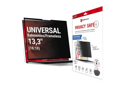 DISPLEX PRIVACY SAFE 2-Wege Blickschutzfilter 13,3'' - Weiteres Zubehör mit wiederablösbarem Design, schützt Ihre Privatsphäre und reduziert unerwünschte Blicke auf Ihren Laptop-Bildschirm.