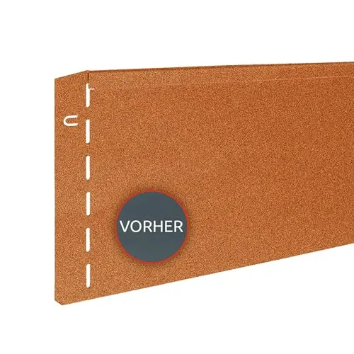 bellissa Rasenkante Metall Corten-Stahl 118x20cm - Flexible Rasenbegrenzung für stilvolle Gartenabgrenzung - Robuste Rasenkante aus wetterfestem Cortenstahl, entwickelt eine schützende Rostpatina. Einfache Installation ohne Schrauben, ideal für klare Rasen- und Beetabgrenzungen.
