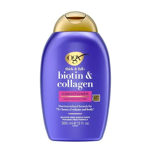 OGX Conditioner, Thick & Full Biotin & Collagen, 13oz - Haarspülungen & Conditioner, verleiht Haar Fülle und Stärke mit Biotin und Kollagen für ein gesundes, volles Aussehen.
