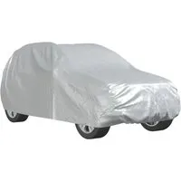 vidaXL Autoabdeckung für SUV M - Silber - Schützt dein SUV optimal vor UV-Strahlen, Kratzern und Witterungseinflüssen. Die silberne Beschichtung reflektiert Sonnenlicht, während elastische Kanten und Schnallenriemen für einen festen Sitz sorgen. Ideal für Innen- und Außenbereich.