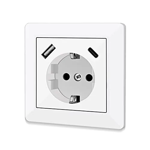 Schuko Steckdose mit USB-Anschluss und Typ C