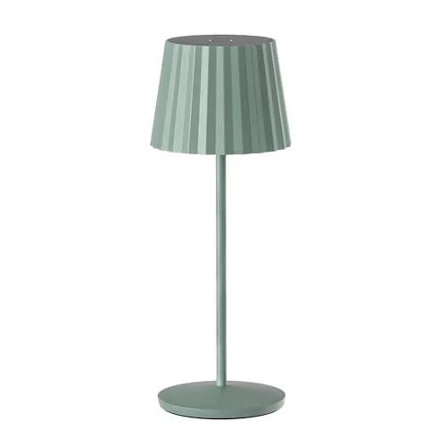 Lumisky Tischleuchte, kabellos, Aluminium, Grün, LED, ABBY Olive, weiß, dimmbar, Höhe 29 cm