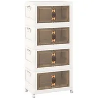 Costway 135 L Faltbare Aufbewahrungsbox 4er Set - Praktische Aufbewahrungslösung mit 4 großen, stapelbaren Boxen. Ideal für Kleider, Spielzeug oder Werkzeuge. Mit Rollen für einfache Mobilität und klappbar für platzsparende Lagerung.