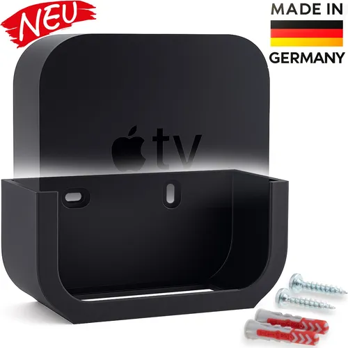 Wandhalterung für Apple TV 4K (Alle Modelle) - Halterung + Schrauben Klebepad