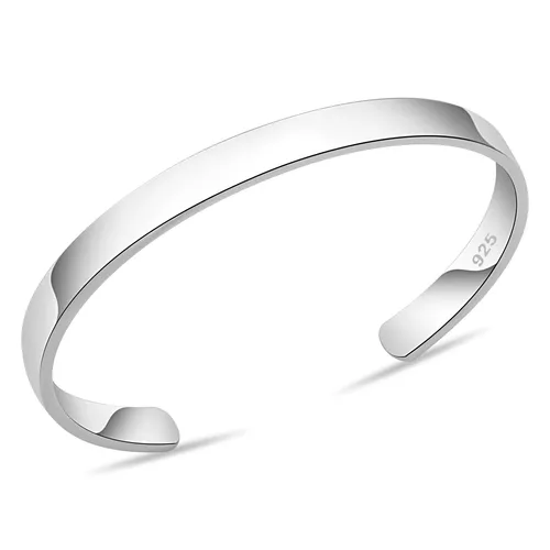 Tony Fein Armreif 7 mm Breit aus 925er Silber - Eleganter Armreif aus massivem 925er Silber, hochglanzpoliert für einen strahlenden Look. Ideal als Geschenk, inklusive Geschenkverpackung.