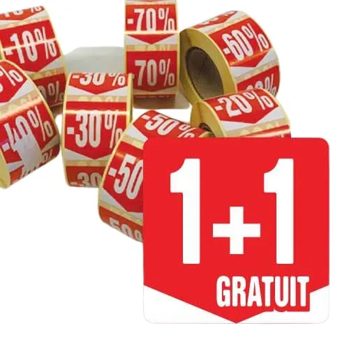 Affichesstore 30231 – Rolle mit 500 selbstklebenden Etiketten, quadratisch, 35 x 35 mm, glänzende Oberfläche, Aufkleber 