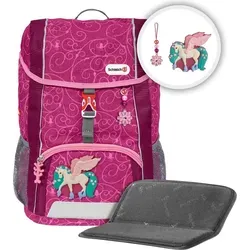 Step by Step Rucksack-Set KID, 3-teilig - Violett, ergonomisch für gesunde Kinderrücken und mit individuell gestaltbaren MAGIC MAGS