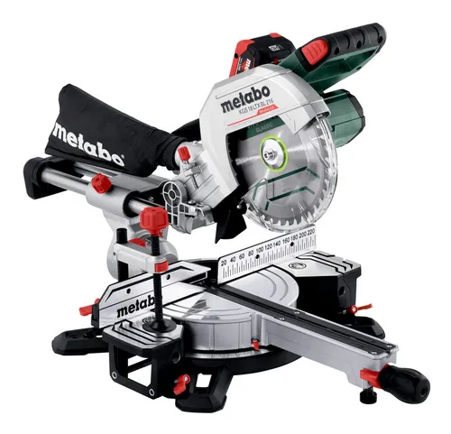 Metabo KGS 18 LTX BL 216 Akku-Kappsäge - Akku-Kappsäge mit 2 x 8 Ah LiHD Akkus, ideal für präzise Schnitte und kabellose Freiheit beim Arbeiten.