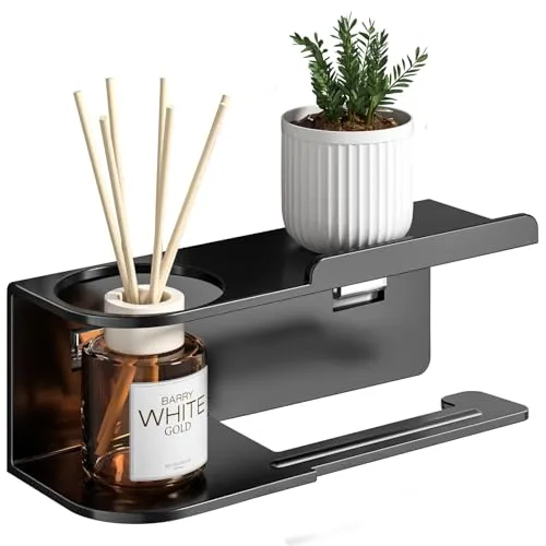 Toilettenpapierhalter Ohne Bohren,Selbstklebend Klopapierhalter,Klopapierhalterung,Klorollenhalter Wandmontage,Toilettenhalter Edelstahl,Wc Papier Halterung Rollenhalter mit Kleber für Badzimme,Schwar