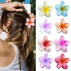 Blumen Haarklammer Set Groß 8 Stück - Bunte Hawaii Spangen - 8-teiliges Set bunter Blumen Haarklammern aus hochwertigem Kunststoff und Federn. Ideal für alle Haartypen, bietet starken Halt und Komfort. Perfekt für Alltag, Partys und besondere Anlässe.