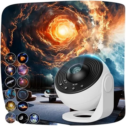 ACICILI Sternenhimmel projektor, 13 in 1 Galaxy Projector, astronaut projektor mit Timer, Planetarium Projector für Room Decor, Sternenprojektor Weihnachtsgeschenke für Kinder Erwachsene-Weiß