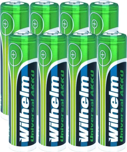 AAA Mikro AKKU Wilhelm Universal Batterien wiederaufladbar 1,2 V HR03 8 x