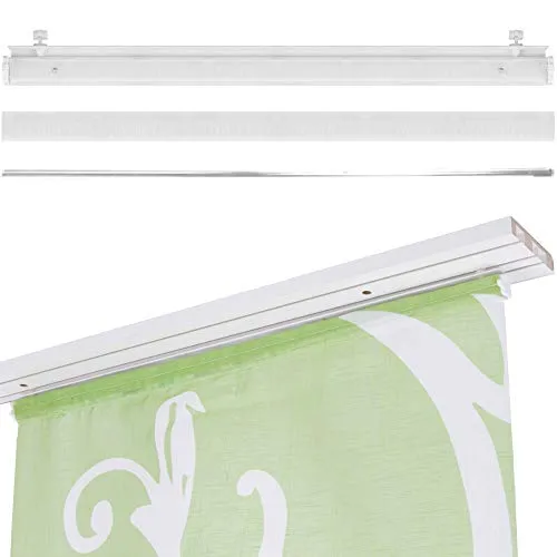 Bestlivings Paneelwagen/System für Flächenvorhänge, Vorhang- & Gardinenschiene Gardinenhalter (Basic) in Weiß, zur schnellen und handlichen Montage