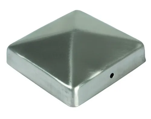 Tetzner & Jentzsch Pfostenkappe Edelstahl Pfostenkappe Pyramide 91x91mm Zaunkappe Zierkappe Pfahl Holz