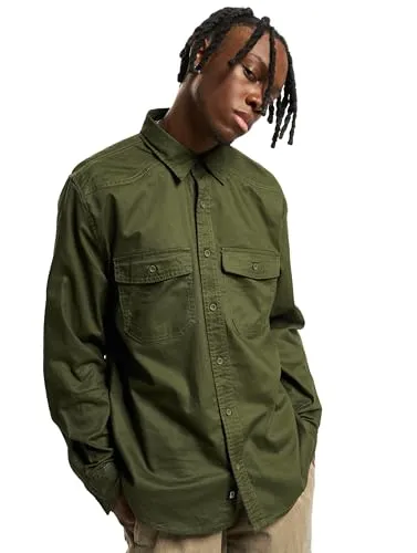 Brandit Flannel Shirt Long Sleeve, Farbe: Olive, Größe: 4XL