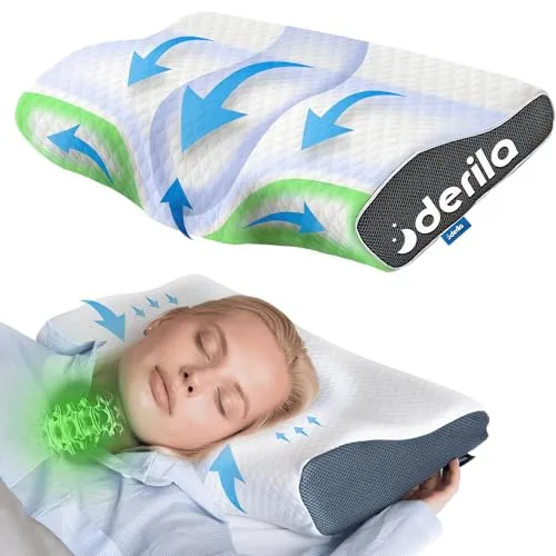 Produktbild Derila Nackenkissen – Ergonomisches Memory Foam Kopfkissen für alle Schlafpositionen