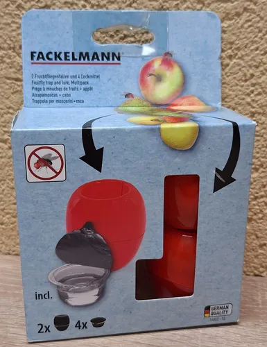 Fackelmann 2 Fruchtfliegenfallen und 4 Lockmittel Fruitfly trap and lure,...