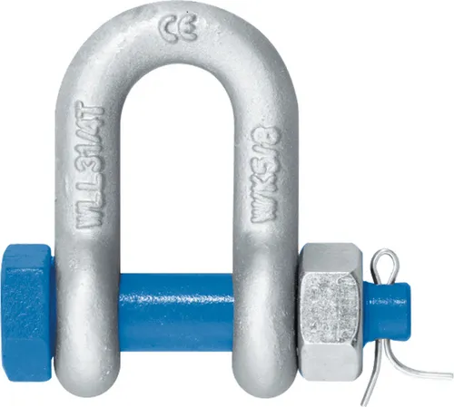 Hochfeste Schäkel mit Mutter und Splint Tragfähigkeit: 1,5 t gerade
